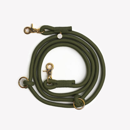 'Moss Green' - Hands Free Braided Leash