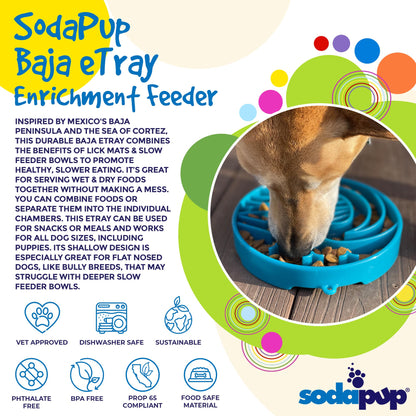 Baja Design eTray - Shallow Slow Feeder Dog Bowl for Enrichment | USA Made