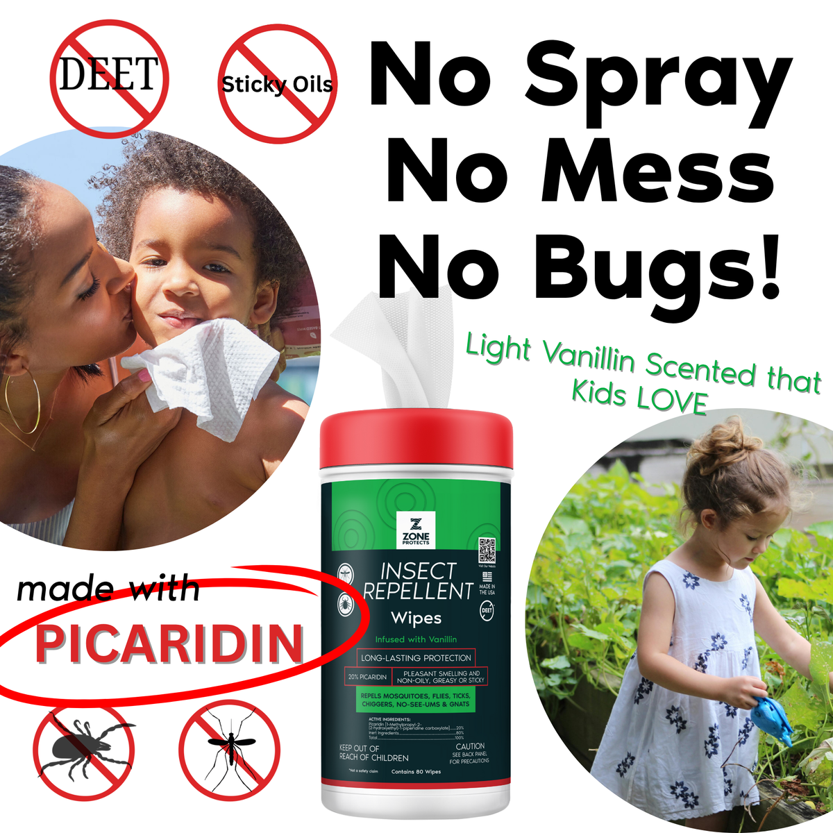Scented Insect Repellent Wipes
