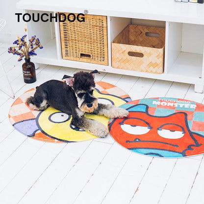 Touchdog Cartoon Up-for-Crabs Monster Rounded Cat and Dog Mat