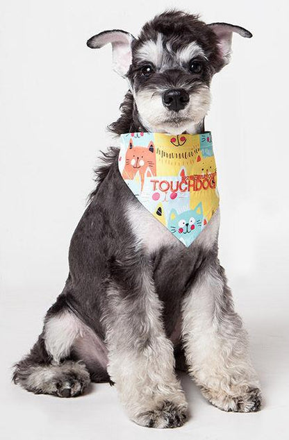 Touchdog ®'Head-Popper' Fashion Designer Printed Hook-and-Loop Dog Bandana